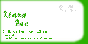 klara noe business card